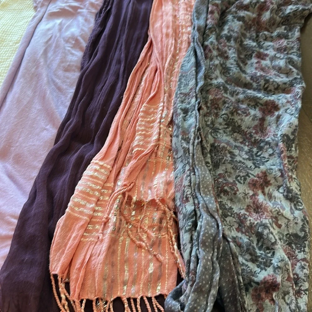 Assorted Colorful Scarves Collection set of 6 sold together - Picture 3 of 11